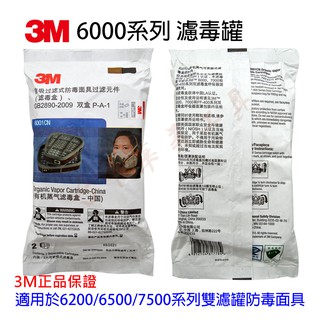 正品 3M 6001CN 濾毒罐 3M 6001適用於 3M 6200/6502/7502