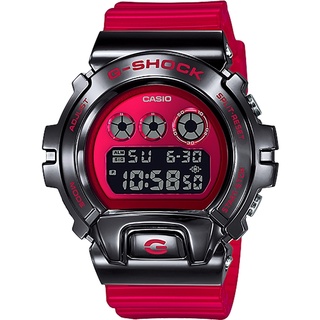 CASIO 卡西歐 G-SHOCK 堅固金屬手錶-黑紅GM-6900B-4 原廠公司貨