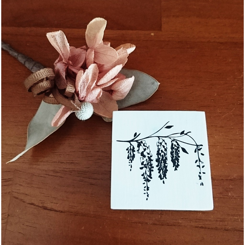 二手 日本原創紫藤花木質印章 蝦皮購物