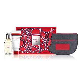 ☆MOMO小屋☆ Tommy Hilfiger GIRL 青春摯愛耶誕節禮盒 (淡香水50ml+沐浴精100ml+化妝包