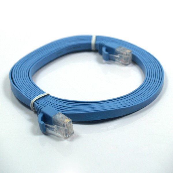 群加 PowerSync CAT 6E高速網路線1.35MM扁線網水藍色0.5M~10M (C65B005FL)