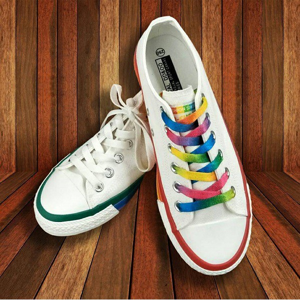 彩色鞋帶(8mm寬，三種長度)，七彩鞋帶 彩虹鞋帶 運動鞋帶 帆布鞋帶 寬扁鞋帶 全彩霓虹鞋帶 NIKE球鞋