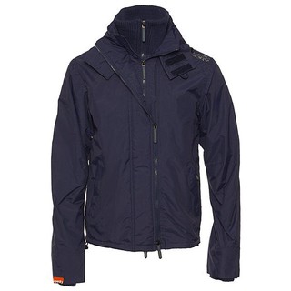 英國全新極度乾燥Superdry Hooded Windcheater立領三層拉鍊風衣藍底灰字