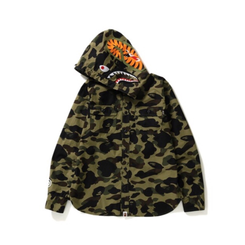 1st camo shark hoodie shirt