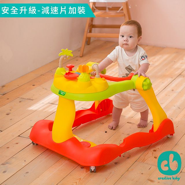 二手【美國Creative Baby】多功能音樂折疊式三合一學步車/助步車