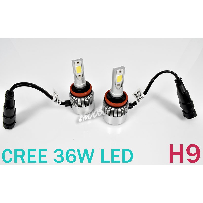 CREE LED 12V 36W H9 6000K 高亮進口大燈 霧燈 7200LM 汽車機車防水 2顆/組