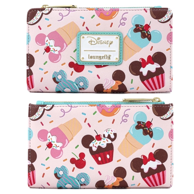 ✈️預購✨美國 迪士尼 Loungefly 正版 米奇 米妮 米老鼠 霜淇淋冰淇淋聖代造型 中夾 皮夾 錢包