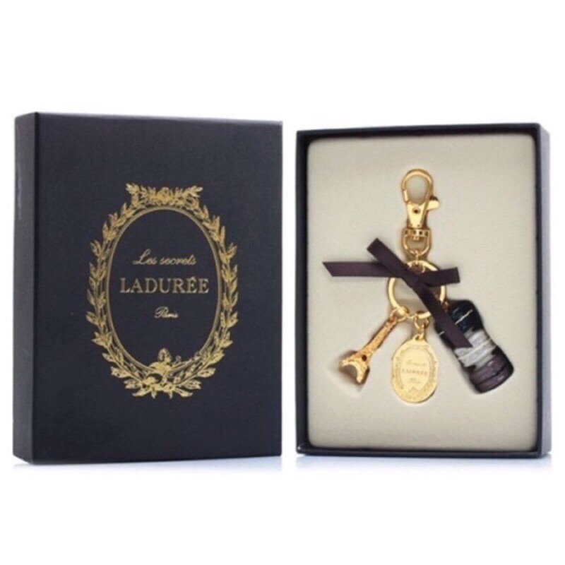Laduree 系列 馬卡龍 鑰匙圈 黑色 禮盒