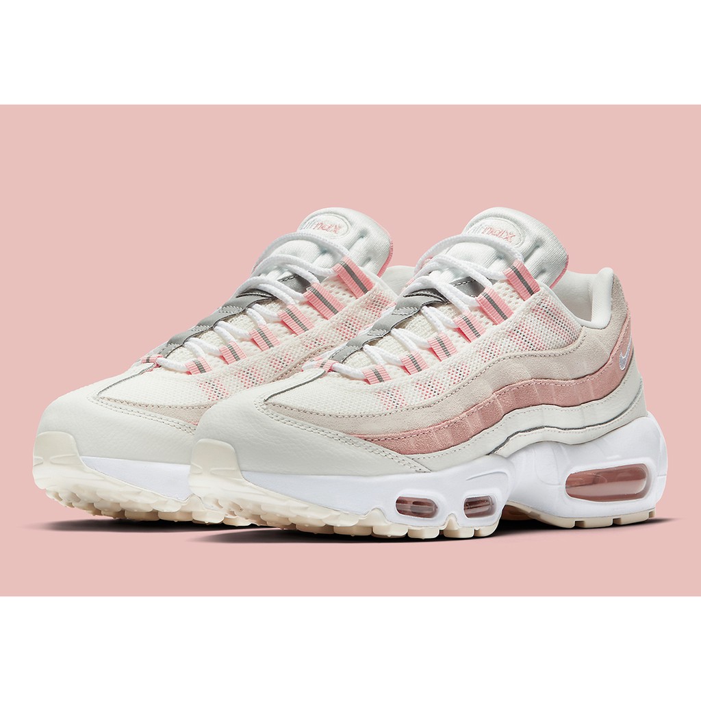 Isneakers Nike Air Max 95 白粉珊瑚粉乾燥玫瑰反光麂皮休閒鞋女鞋307960 116 蝦皮購物