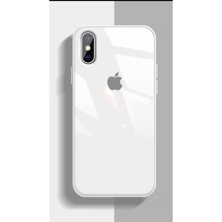 Apple iPhone X 手機殼 矽膠邊框仿玻璃背板 仿原廠殼