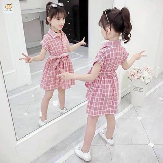 女童網紅連衣裙 新款洋裝 女童格子連衣裙夏裝2021夏季新款韓版兒童洋氣女孩裙子童裝公主裙