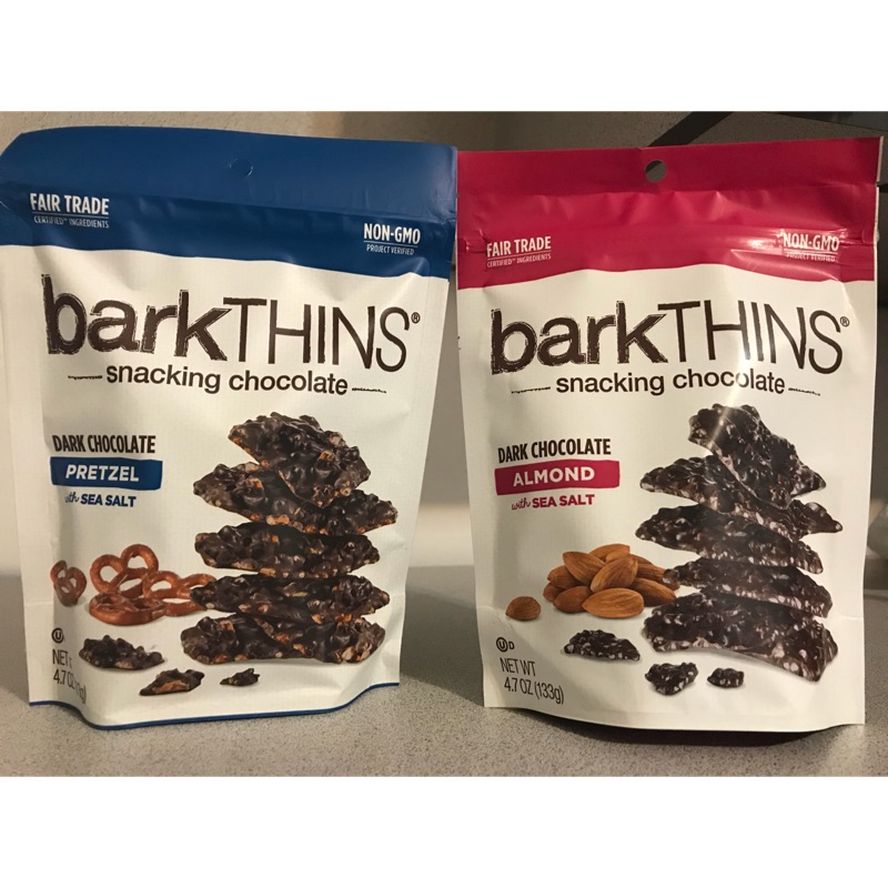 已結單 barkTHINS snacking chocolate 巧克力脆片 美國代購 四種口味 蝴蝶餅/海鹽、椰子杏仁