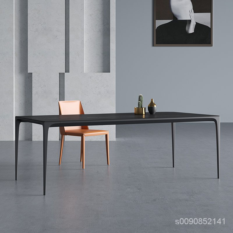 BENNY意式極簡進口岩板鋁合金餐桌現代簡約家用小戶型餐桌椅組合飯桌子