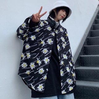 潮流滿版長袖襯衫 男韓版潮流高街帥氣原宿風黑暗系寬鬆風嘻哈襯衣 長袖 襯衫(YJC159)【壹號站】