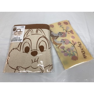 〔迪士尼 Disney〕帆布拉鏈便當袋+迪士尼(櫻花系)檔案萬用收納袋-奇奇蒂蒂 ㊕兒童節禮物 生日禮物 交換禮物㊕