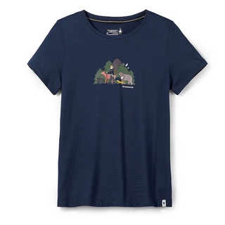 台灣聯名款【Smartwool】Merino 150 女_塗鴉短袖T恤羊毛衣『深海軍藍』SW014100 美國製/登山