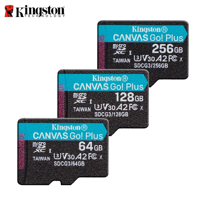 金士頓  64G 128G 256G Canvas Go! Plus microSDXC UHS-I U3 A2 高速卡