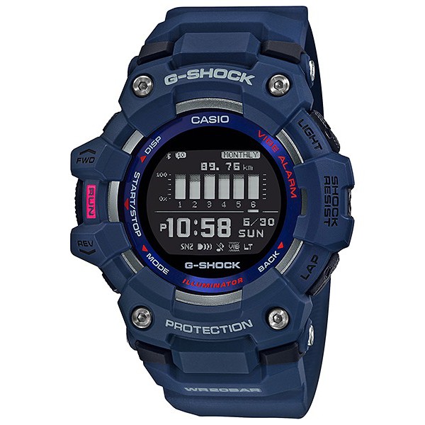 【CASIO卡西歐】GBD-100-2DR / G-SHOCK G-SQUAD藍牙運動計步系列 訓練功能手錶 深藍色錶帶