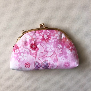 現貨 米妮化妝包 高質感日本帶回 東京迪士尼限minnie 粉紅櫻花口金包 雙面化妝包 隨身攜帶方便 小東西收納