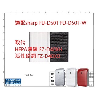 適 SHARP 夏普 FU-D50T-W FU-D50T-R Hepa 濾網 + 蜂巢活性碳網