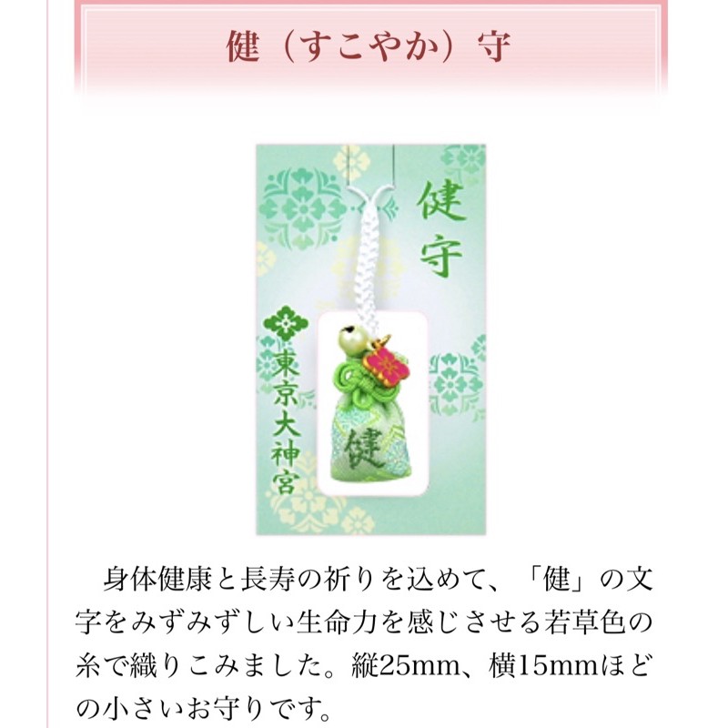 日本 現貨東京大神宮健守健康御守綠色長壽御守伴手禮日本御守紀念品祈求健康送禮平安符 蝦皮購物
