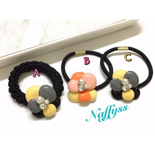 Naffyss✿ 韓國正品GRAIN de BEAUTE亮眼浪漫馬卡龍水鑽珍珠花朵髮束