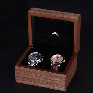 5Cgo木質手表盒首飾手錶鐘錶收納盒簡約家用便攜木制男女禮盒可放戒指多格-貼黑胡桃木皮542268089178