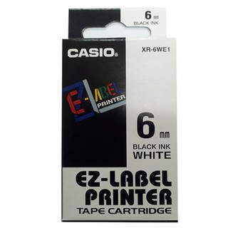 CASIO 原廠公司貨 標籤機專用色帶 白底黑字 6mm KR-6WE1