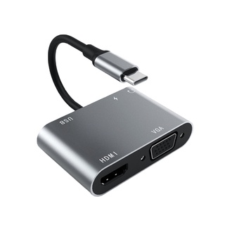 Type-C to PD+HDMI+VGA+USB+AUDIO HC-11 五合一 轉接器