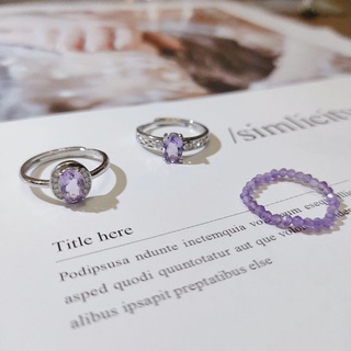 ❤️獨款現貨❤️le bonheur 原創紫水晶銀戒指