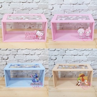 ♥小玫瑰日本精品♥Hello Kitty 美樂蒂 奇奇蒂蒂 史迪奇 三麗鷗 透明收納盒 置物盒 收藏盒 化妝品盒~3