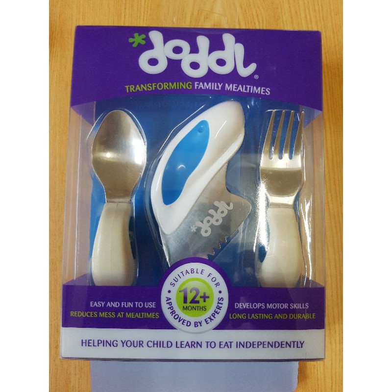 英國doddl學習餐具組 刀叉湯匙三件組 二手正品