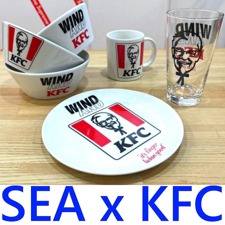 BLACK全新KFC.JAPAN x WIND AND SEA肯德基老爺爺跨界衝浪品牌餐具 (杯子/盤子/碗)