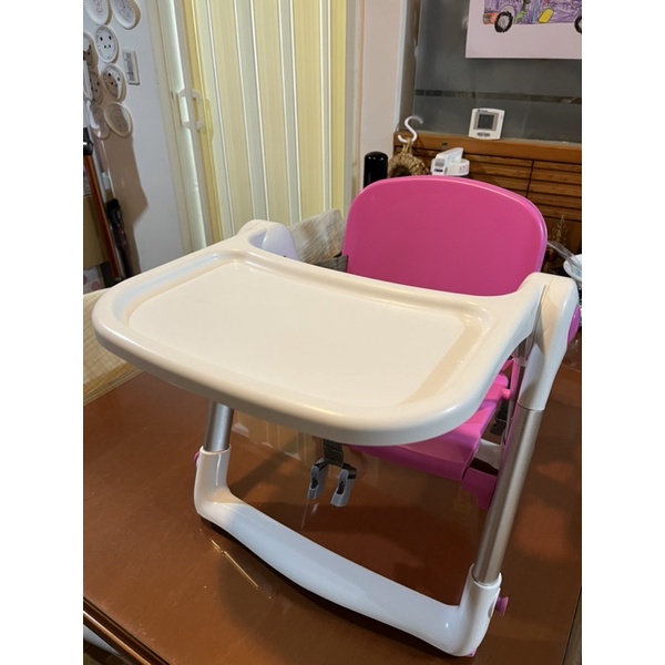 Apramo Flippa Dining Booster 可攜式兩用兒童餐椅 粉紅 二手 附盒附外出用綠色提袋