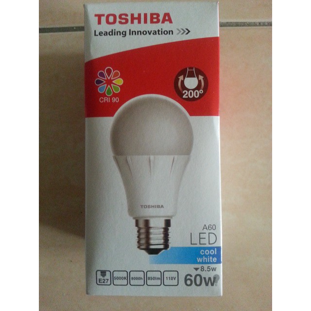 Toshiba 東芝LED節能燈泡 8.5W / 60W / 27 晝白光