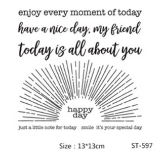 H 1080 光芒 透明印章 水晶印章 happy day