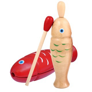 【凱米樂器】木魚 魚型木魚 (附發票) 奧福 奧福樂器 兒童樂器 早教 節奏樂器 幼兒聽力握力訓練 ORFF