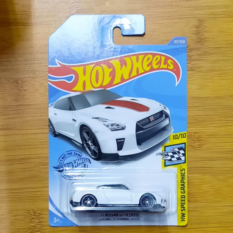 風火輪 Hotwheels 17 Nissan GTR R35 白色 HW 速度圖形 ORI