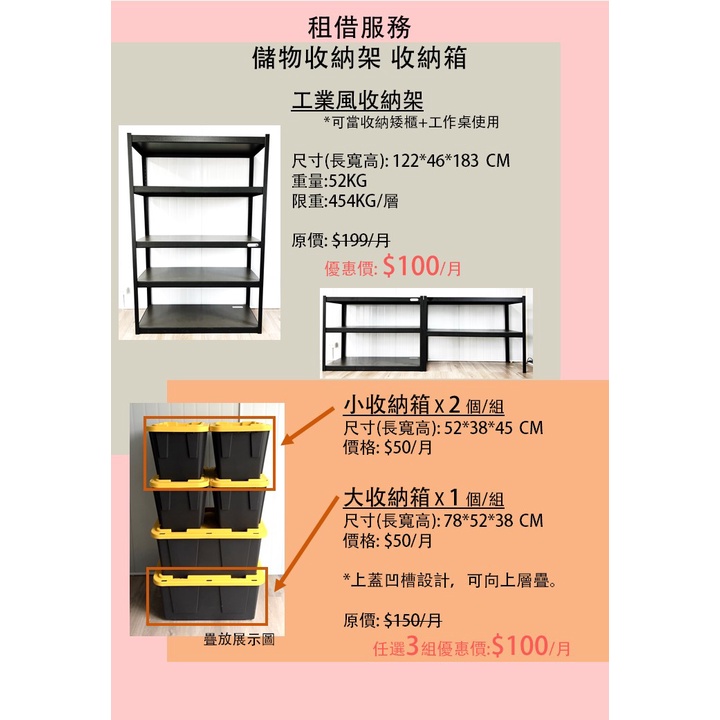 桃園 大園 倉庫 出租 工業風收納架 收納箱