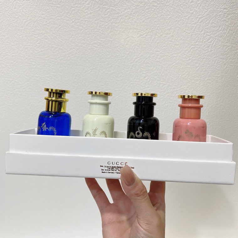免稅店購入付購買證明gucci 古馳煉金術4件套仙女頌玫瑰天鵝蛇4x10ml帶噴頭香水套裝 蝦皮購物