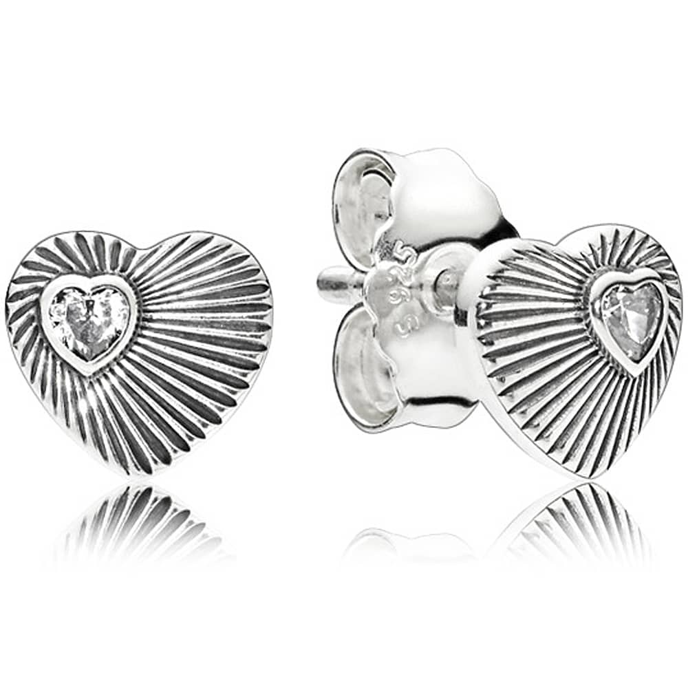 Pandora 潘朵拉 項鍊 耳環 Vintage Heart Fans Earrings S925 ALE
