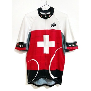 ASSOS 男 短袖 自行車衣 白紅黑十字 上衣 外套 二手 車衣