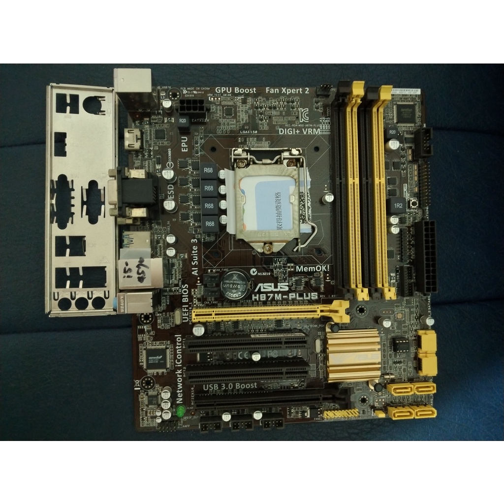 ASUS 華碩H87M-PLUS 主機板 LGA1150 四代 H87 DDR3 4插槽 32GB 含擋板