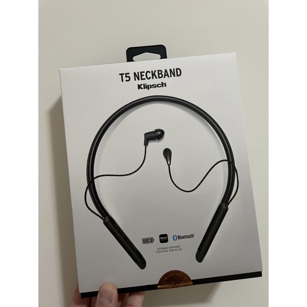 Klipsch T5 Neckband 真皮頸掛式藍芽耳機 黑色