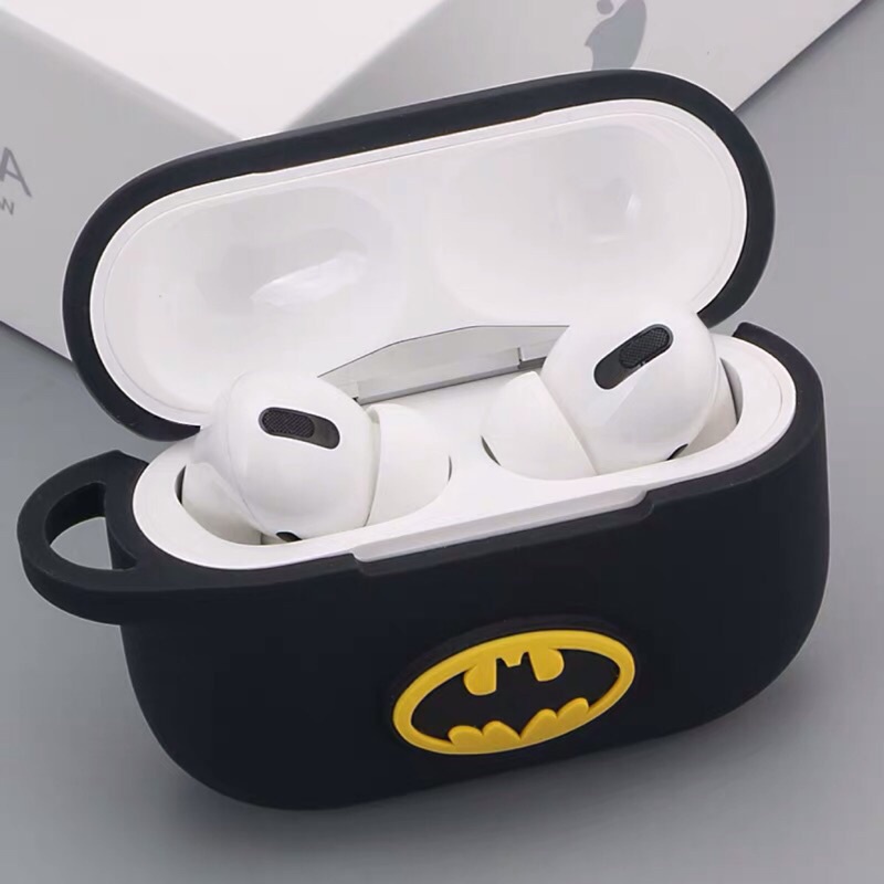 蝙蝠俠Airpods pro保護套蘋果藍牙耳機液態矽膠軟殼防塵3代潮牌男款附掛鈎潮牌