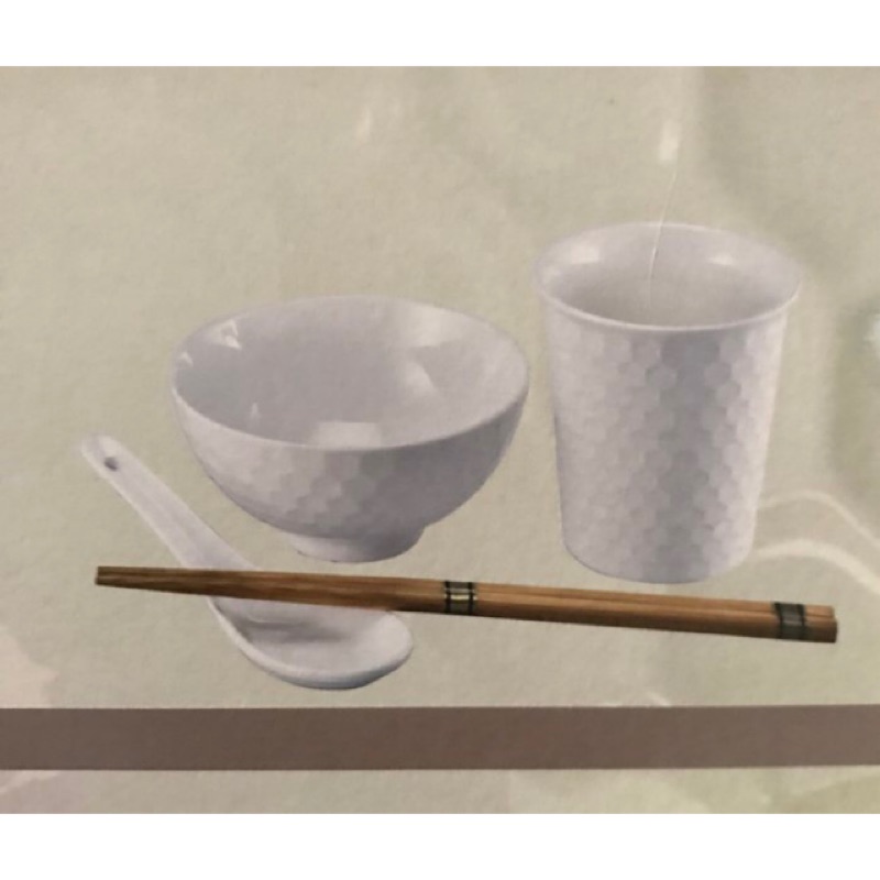 玻璃杯碗組 陶瓷碗 湯匙 筷子 杯子 飯碗 湯碗 四件組 入床