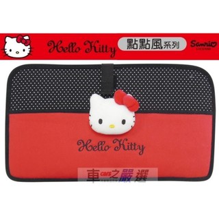 車之嚴選 cars go 汽車用品【PKTR007R-07】 Hello Kitty點點風座椅頭枕固定式後座餐飲架置物架