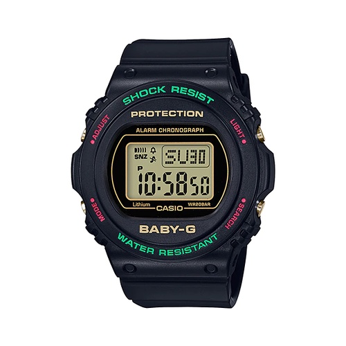 CASIO 卡西歐 BABY-G (BGD-570TH-1)【台灣原廠公司貨】復古歡樂聖誕紅綠設計 運動防水電子錶