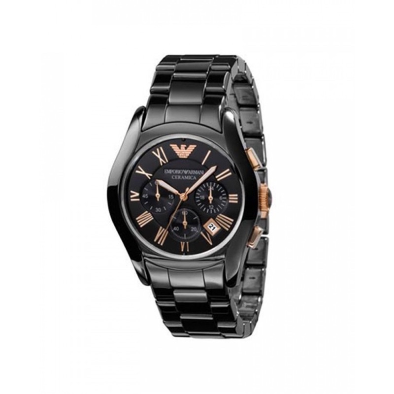 Emporio Armani 亞曼尼 碗錶 手錶 AR1410 男錶 女錶 42mm 三眼計時 銷光黑