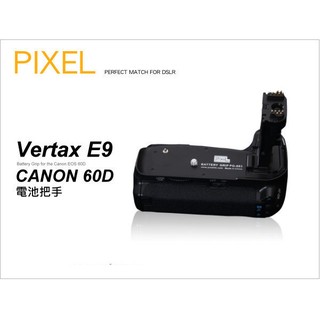 【eYe攝影】PIXEL 品色 高品質 Vertax E9 / BG-E9 電池把手 for Canon 60D 電池手把 垂直把手 婚禮攝影 外拍LPE6